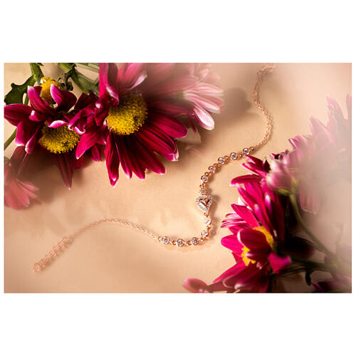 Sacred Heart bracelet Agios rose-plated 925 silver  4