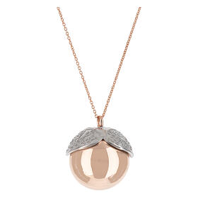 Agios bola pregnancy necklace, angel caller of rosé 925 silver with silver detail