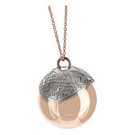 Agios bola pregnancy necklace, angel caller of rosé 925 silver with silver detail