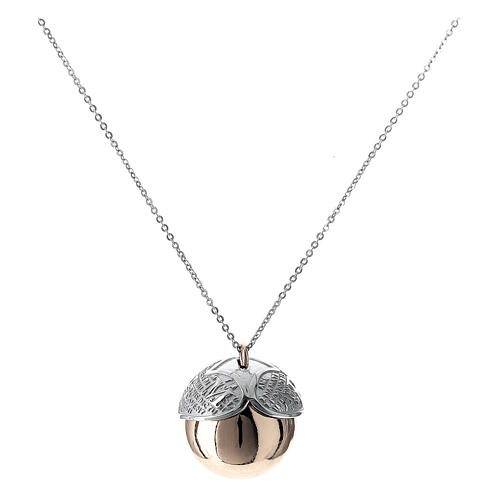 Agios bola pregnancy necklace, angel caller of rosé 925 silver with silver detail 1