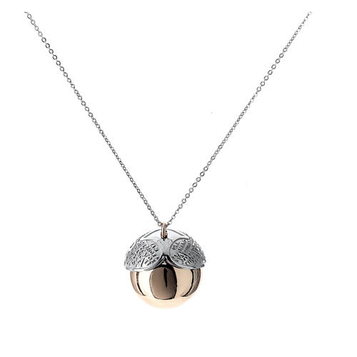 Agios bola pregnancy necklace, angel caller of rosé 925 silver with silver detail 3