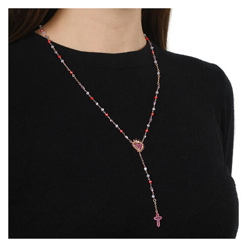 Rosario Sacro Cuore pavé zirconi viola rosario Benedictus 2