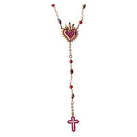 Terço Sagrado Coração pavê zircões roxos Benedictus