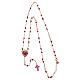 Sacred Heart rosary necklace pave zircons purple Agios s5