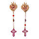 Agios Sacred Heart drop earrings with red ruby rhinestones and stones s2