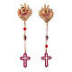 Agios Sacred Heart drop earrings with red ruby rhinestones and stones s3