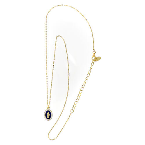 Halskette AMEN Wunderbare Madonna aus blauem emailliertem 925er Silber 3