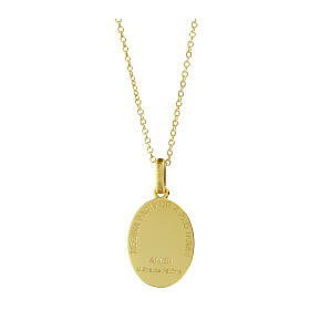 Amen necklace with Our Lady of Fátima medal, gold plated 925 silver