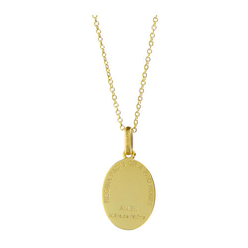 Amen necklace with Our Lady of Fátima medal, gold plated 925 silver 2