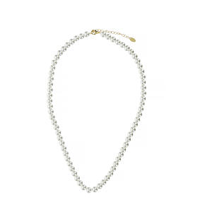 Amen pearl necklace, 925 silver and 6 mm pearls
