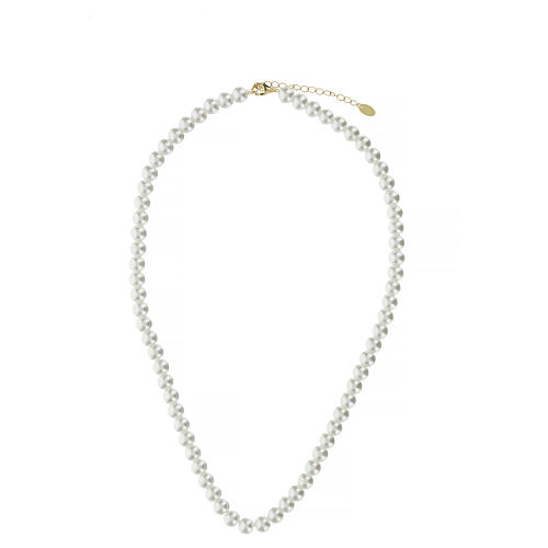 Amen pearl necklace, 925 silver and 6 mm pearls 1