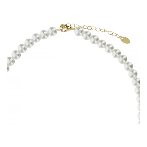 Amen pearl necklace, 925 silver and 6 mm pearls 3