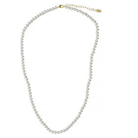 Amen pearl necklace, 925 silver and 4 mm pearls