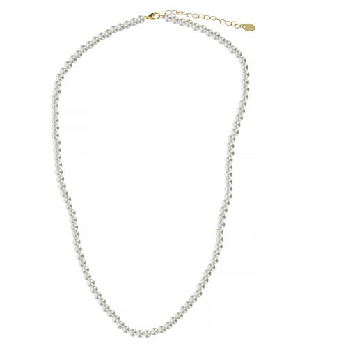 Amen pearl necklace, 925 silver and 4 mm pearls 1