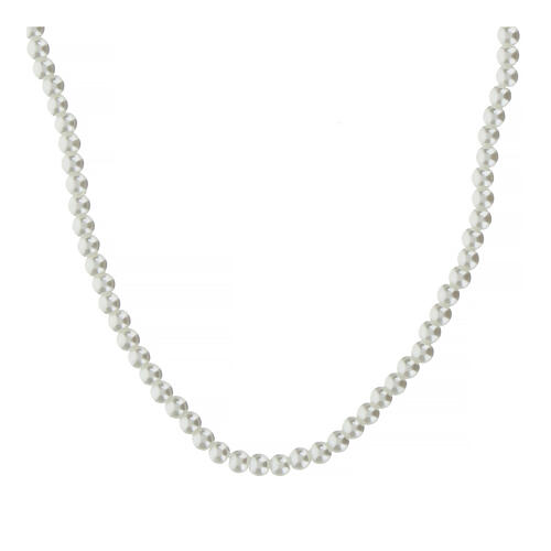 Amen pearl necklace, 925 silver and 4 mm pearls 2