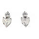 Amen heart-shaped earrings, 925 silver and white rhinestones s1