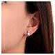 Amen heart-shaped earrings, 925 silver and white rhinestones s2