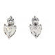 Silver heart earrings with white zircons Amen s1