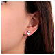 Silver heart earrings with white zircons Amen s2