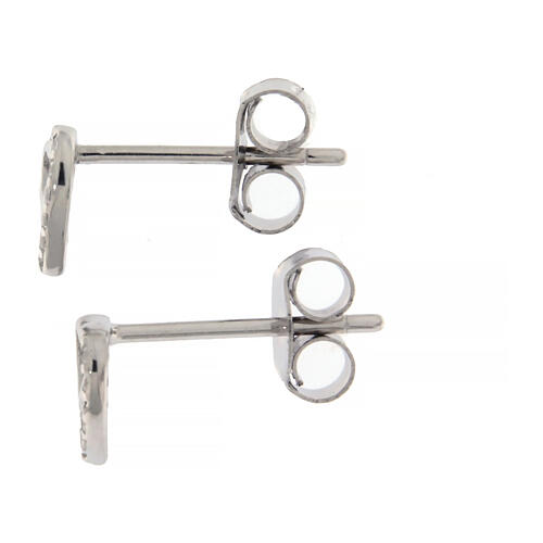 Ohrringe AMEN mit Doppelherz aus Silber und weißen Zirkonia 2