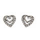 Amen double heart earrings silver and white zircons s1