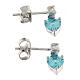 Amen stud earrings with light blue heart-shaped pendant, 925 silver and rhinestones s3