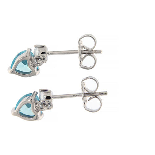 Orecchini Amen in argento con cuore azzurro 4