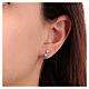 Amen earrings in silver with blue heart s2