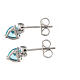 Amen earrings in silver with blue heart s4