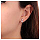 Amen stud earrings with heart-shaped pendant, 925 silver and rhinestones s2