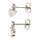 Amen stud earrings with heart-shaped pendant, 925 silver and rhinestones s3