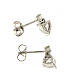 Amen stud earrings with heart-shaped pendant, 925 silver and rhinestones s4