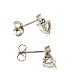 Amen earrings in silver and white zircon hearts s4