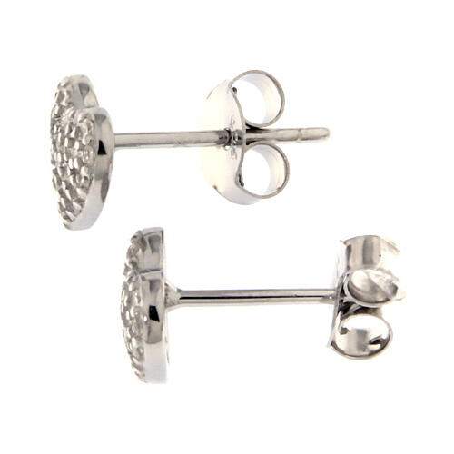 Amen heart-shaped earrings with small rhinestones, 925 silver 3