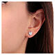 Amen heart earrings in 925 silver and small zircons s2