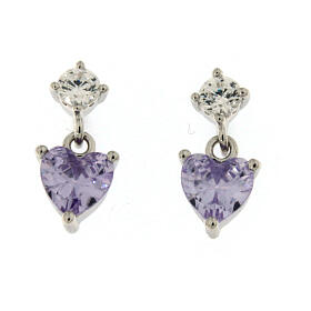 Ohrringe AMEN aus Silber und Lavendel Zirkonien