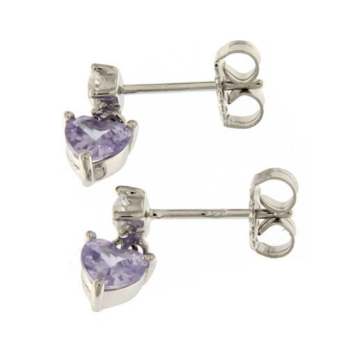 Boucles d'oreilles AMEN argent et zircons lavande 3