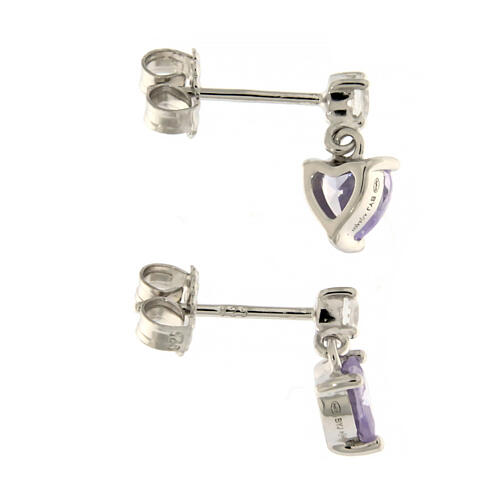 Boucles d'oreilles AMEN argent et zircons lavande 4