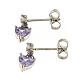 Boucles d'oreilles AMEN argent et zircons lavande s3