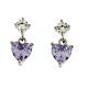 Amen earrings in silver and lavender zircons s1