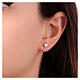 Amen point light earrings, square rhinestone of 4x4 mm s2