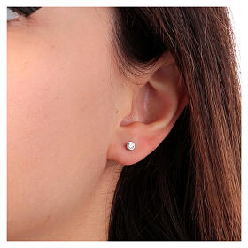 Boucles d'oreilles AMEN zircon blanc diam. 3 mm