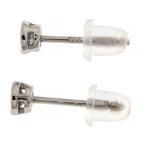 Boucles d'oreilles AMEN zircon blanc diam. 3 mm 3