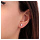 Amen earrings white zircon 4 mm diam. s2