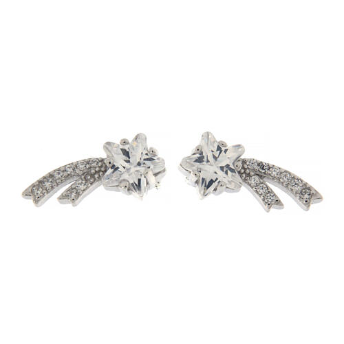 Amen comet star earrings in silver and zircons 1