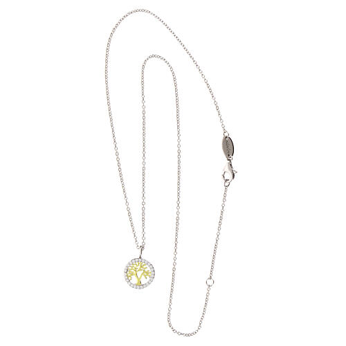 Collier Amen Arbre de vie bicolore et zircons 4
