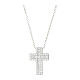 Amen necklace with Latin cross, rhodium-plated silver and rhinestones s1