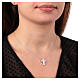 Amen necklace with Latin cross, rhodium-plated silver and rhinestones s2