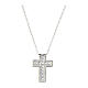 Amen necklace with Latin cross, rhodium-plated silver and rhinestones s3