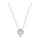 Amen necklace silver rhodium-plated cross and white zircons s1